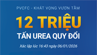 [Infographic] Nhà máy Đạm Cà Mau chạm mốc 12 triệu tấn urea