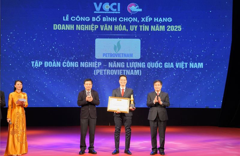 Petrovietnam dẫn đầu bảng xếp hạng "Doanh nghiệp Văn hóa, Uy tín năm 2025"