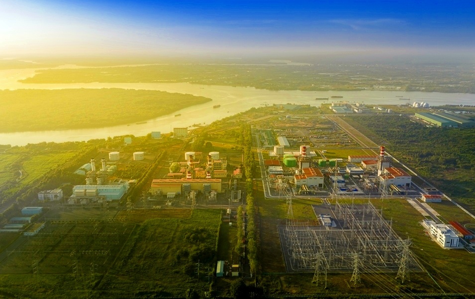 Nhà máy Điện Nhơn Trạch 3 và 4 trong tổng thể Trung tâm Điện lực Nhơn Trạch.