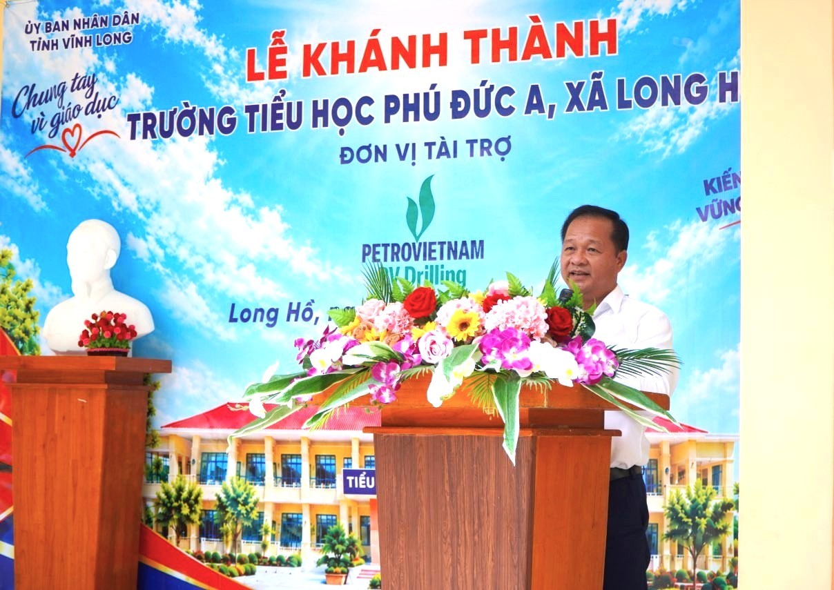 Đồng chí Mai Thế Toàn - Chủ tịch HĐQT PV Drilling phát biểu tại lễ khánh thành.