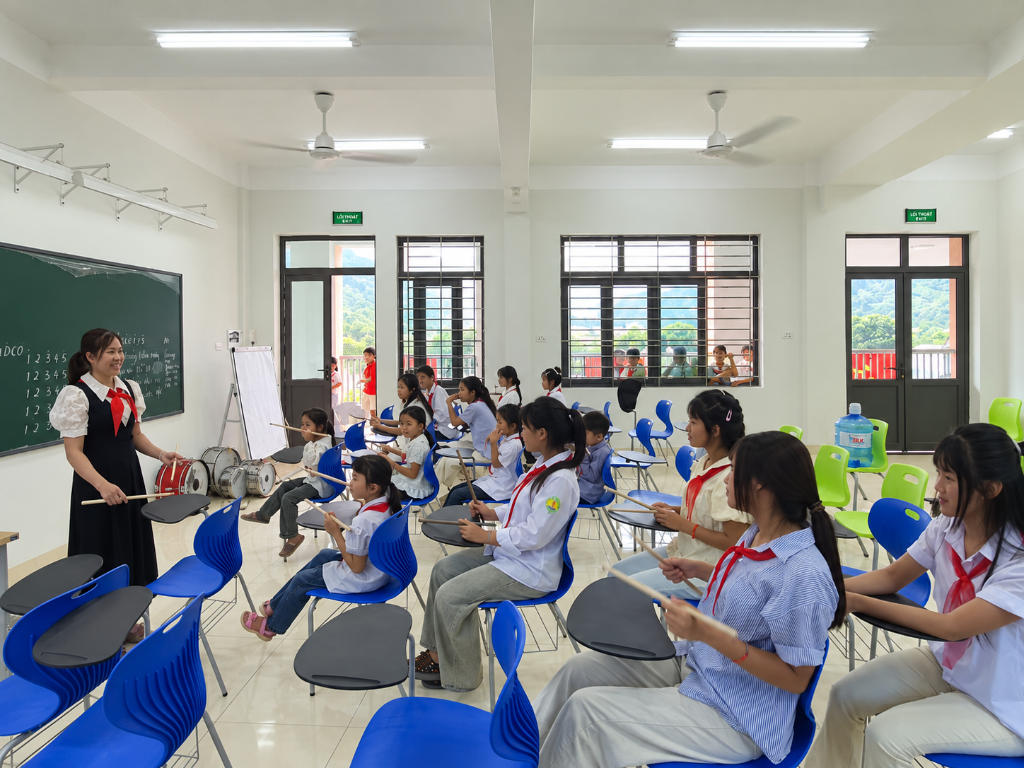 Không gian giáo dục mới giúp thầy và trò có thêm điều kiện đổi mới phương pháp dạy và học.