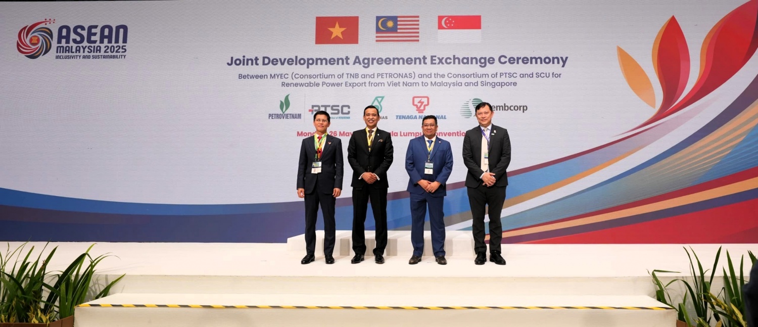PTSC, MYEC và Sembcorp thiết lập hợp tác chiến lược về điện tái tạo xuyên biên giới”