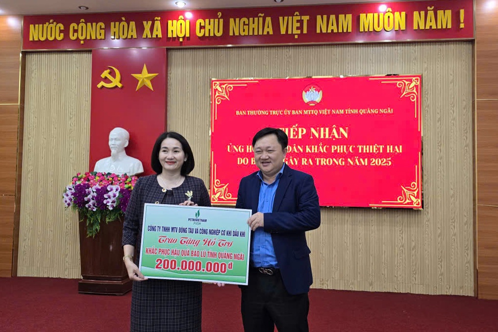 Người lao động PVSM ủng hộ 200 triệu đồng hỗ trợ khắc phục hậu quả lũ lụt tại Quảng Ngãi”