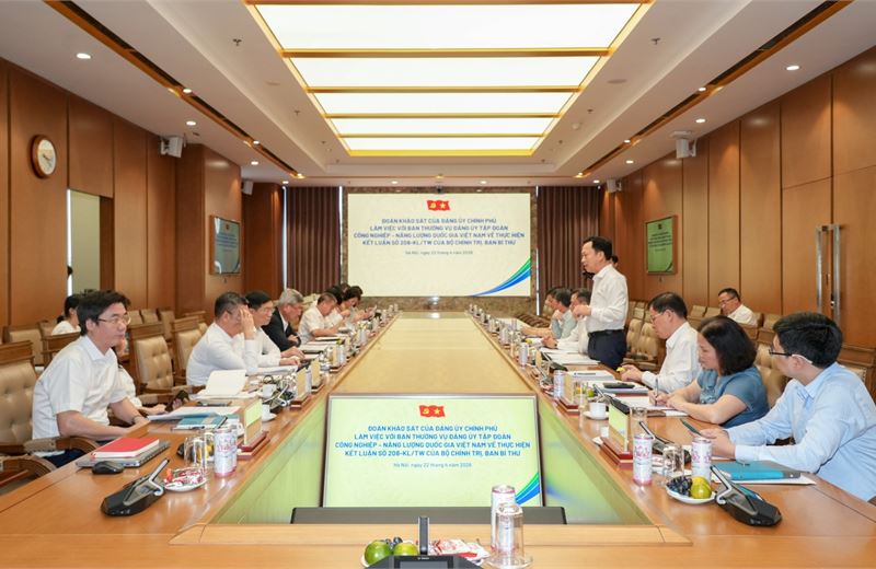 Đoàn khảo sát Đảng ủy Chính phủ làm việc với Đảng bộ Petrovietnam về triển khai Kết luận số 208-KL/TW