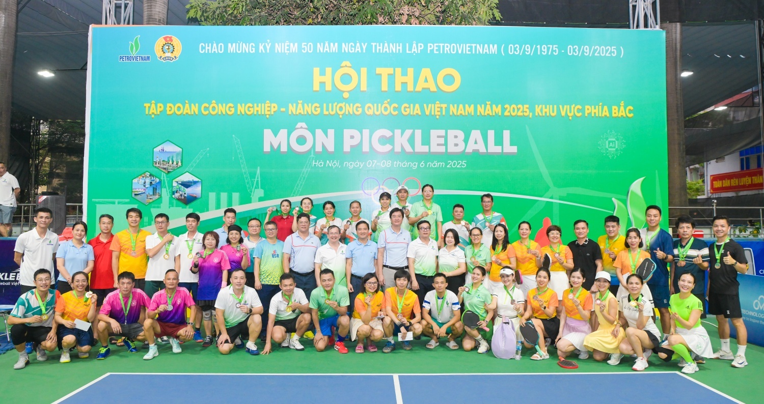 Tại Hội thao PETROVIETNAM năm 2026, số lượng vận động viên tham gia thi đấu Pickleball tăng đáng kể so với năm 2025. Ảnh: Hội thao PETROVIETNAM khu vực phía Bắc năm 2025