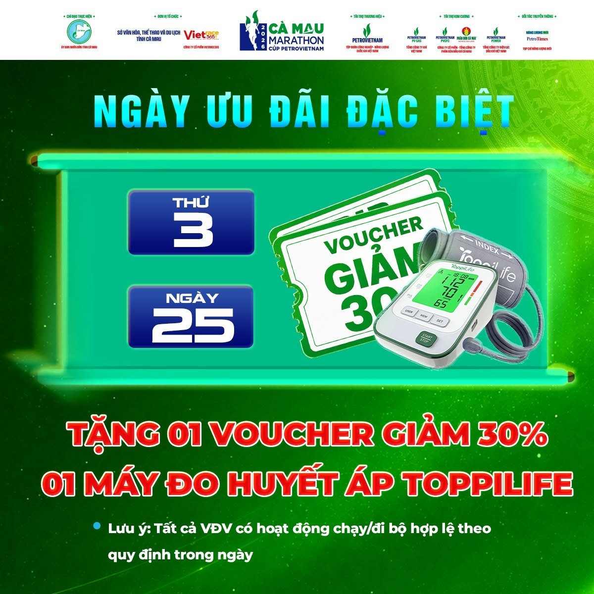 Ngày ưu đãi đặc biệt của thử thách online “Rèn chân về Đất Mũi”.