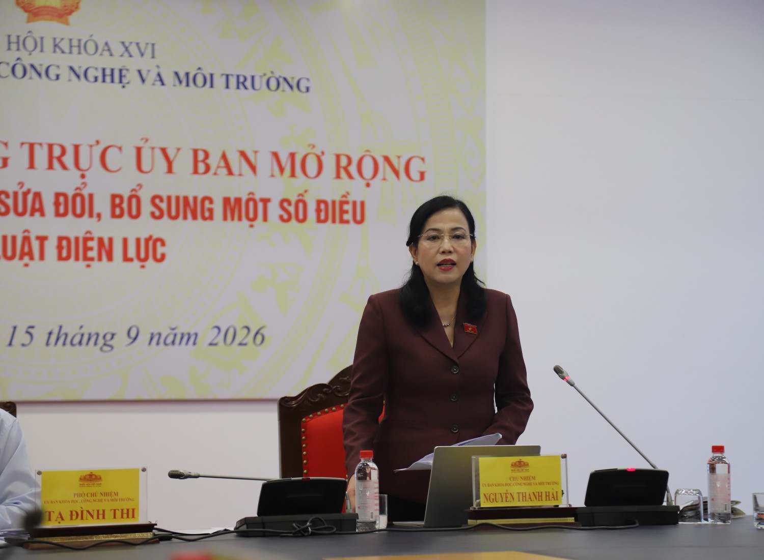 Bà Nguyễn Thanh Hải - Chủ nhiệm Ủy ban Khoa học, Công nghệ và Môi trường kết luận phiên họp