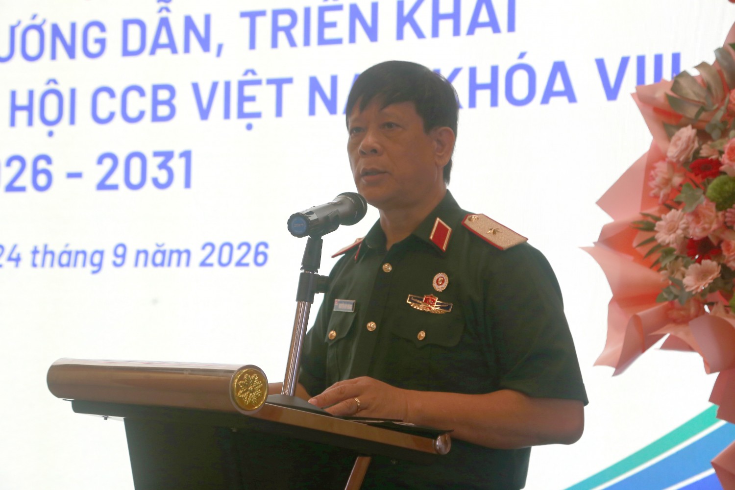 Thiếu tướng Nguyễn Huy Hoàng phổ biến những nội dung mới của Điều lệ Hội CCB Việt Nam khóa VIII, nhiệm kỳ 2026-2031.