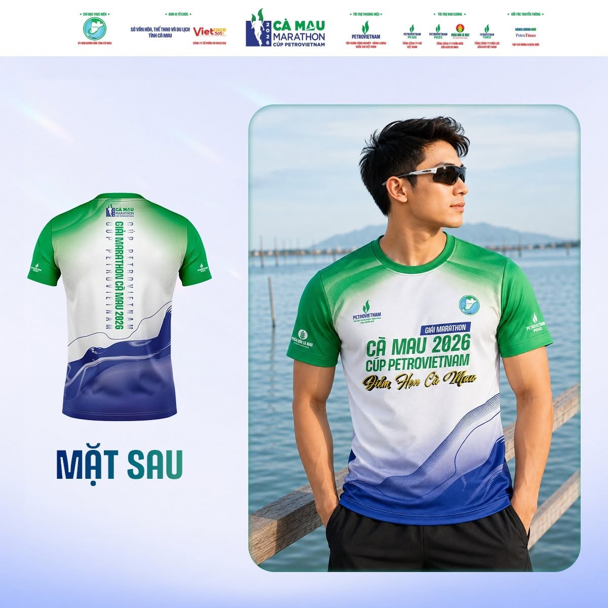 Áo đấu là vật phẩm nhận diện của các vận động viên tại Cà Mau Marathon 2026 - Cúp PETROVIETNAM. Cùng với những bước chạy trên đường đua, chiếc áo góp phần tạo nên hình ảnh chung của cộng đồng runner tham gia giải.