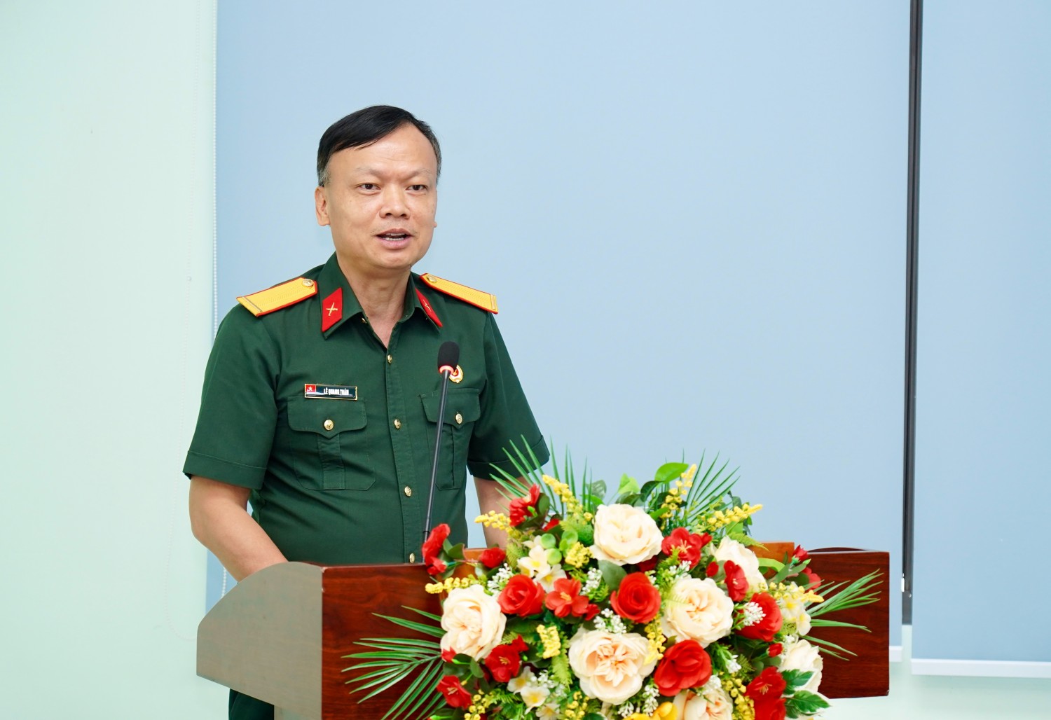Đồng chí Lê Quang Toán, Phó Chủ tịch Thường trực Hội CCB PETROVIETNAM phát biểu tại chương trình.
