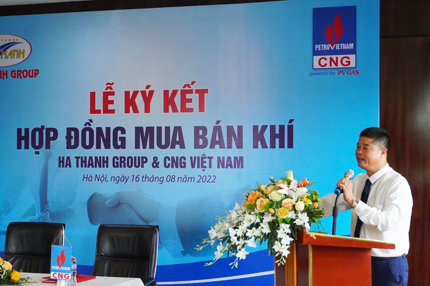 Ông Nguyễn Đức Hà - Chủ tịch HĐQT, Tổng Giám đốc Hà Thanh Group phát biểu Ông Nguyễn Đức Hà - Chủ tịch HĐQT, Tổng Giám đốc Hà Thanh Group phát biểu