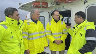 Petrovietnam President and CEO Le Manh Hung visits assembly site of Equinor’s Hywind Tampen floating offshore wind power project in Gulen, Norway