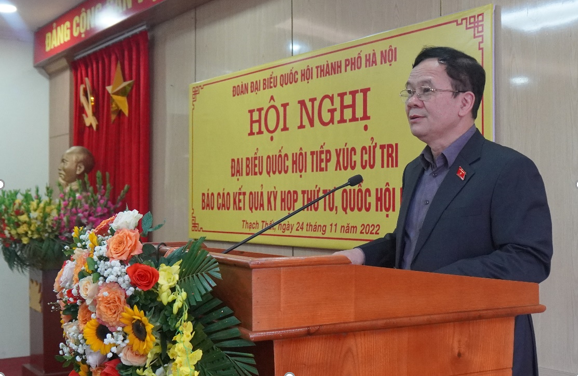 Đồng chí Khuất Việt Dũng - Phó chủ tịch Hội CCB Việt Nam phát biểu tại Hội nghị.