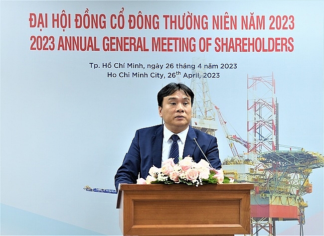 undefined Tổng giám đốc PV Drilling Nguyễn Xuân Cường báo cáo tại Đại hội.