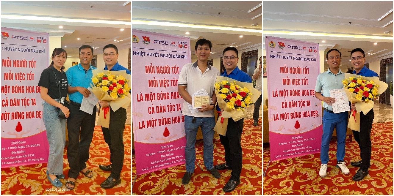 Trao tặng hoa & quà cho các lãnh đạo, gia đình và tình nguyện viên có thành tích trong công tác vận động và hiến máu tình nguyện Trao tặng hoa & quà cho các lãnh đạo, gia đình và tình nguyện viên có thành tích trong công tác vận động và hiến máu tình nguyện