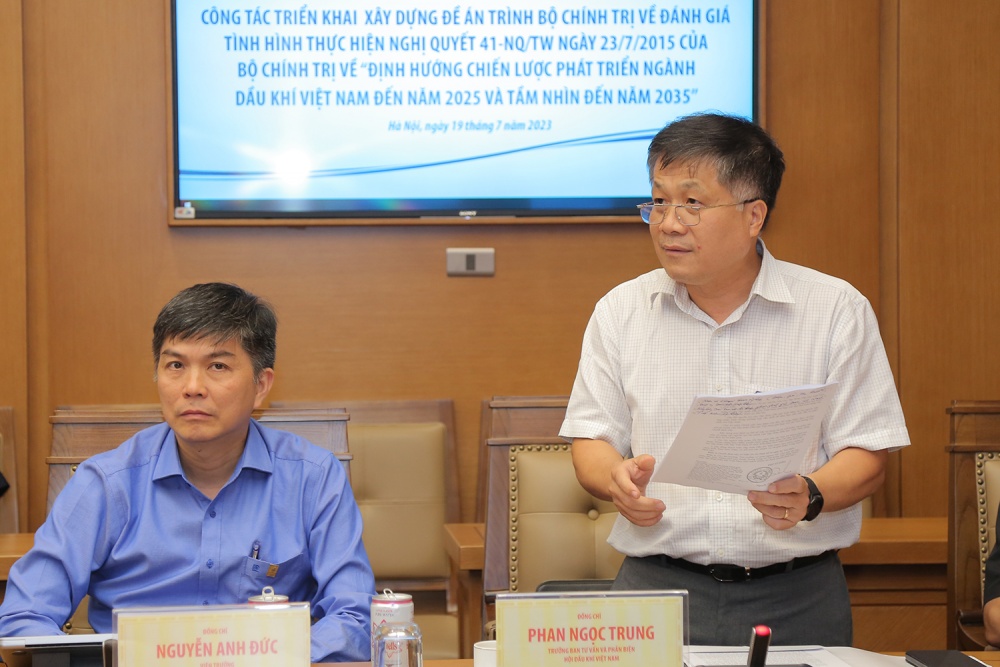 undefined Petrovietnam tích cực tham gia xây dựng đề án đánh giá việc thực hiện Nghị quyết 41 của Bộ Chính trị
