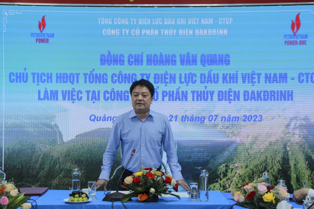 Chủ tịch HĐQT PV Power Hoàng Văn Quang đến thăm và làm việc tại thuỷ điện Đakđrinh Chủ tịch HĐQT PV Power Hoàng Văn Quang đến thăm và làm việc tại thuỷ điện Đakđrinh
