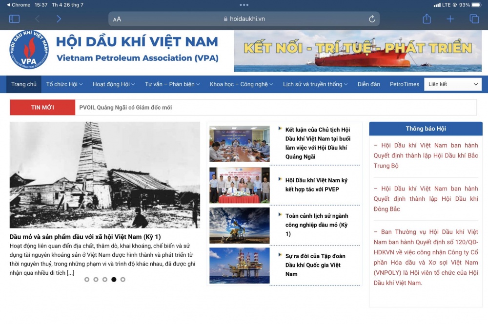 Hội Dầu khí Việt Nam ra mắt website hoidaukhi.vn Hội Dầu khí Việt Nam ra mắt website hoidaukhi.vn