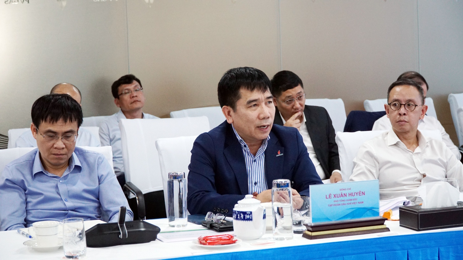 Phó Tổng Giám đốc Petrovietnam Lê Xuân Huyên phát biểu Phó Tổng Giám đốc Petrovietnam Lê Xuân Huyên phát biểu
