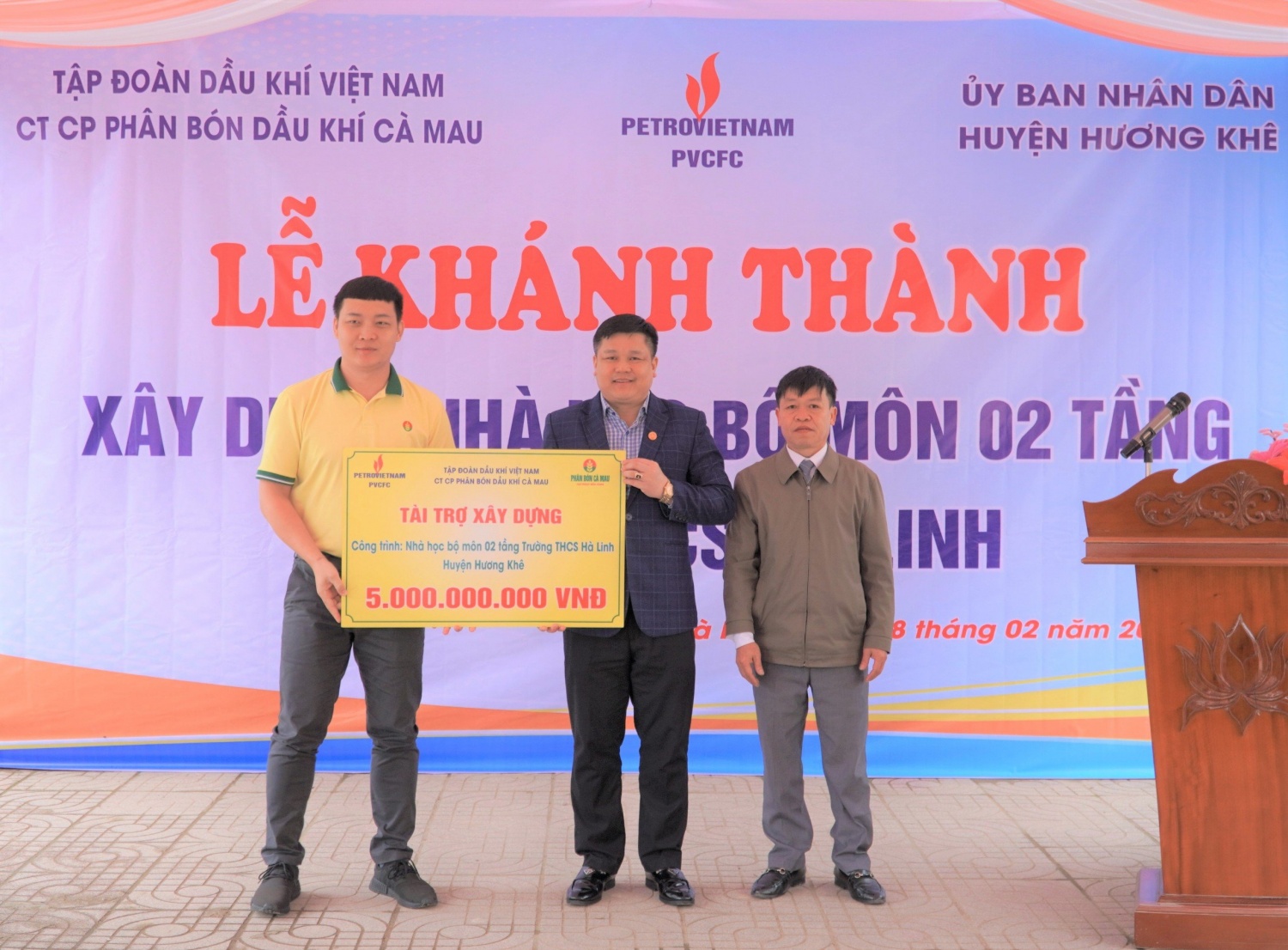 PVCFC tài trợ 5 tỷ đồng xây dựng phòng học tại Hà Tĩnh