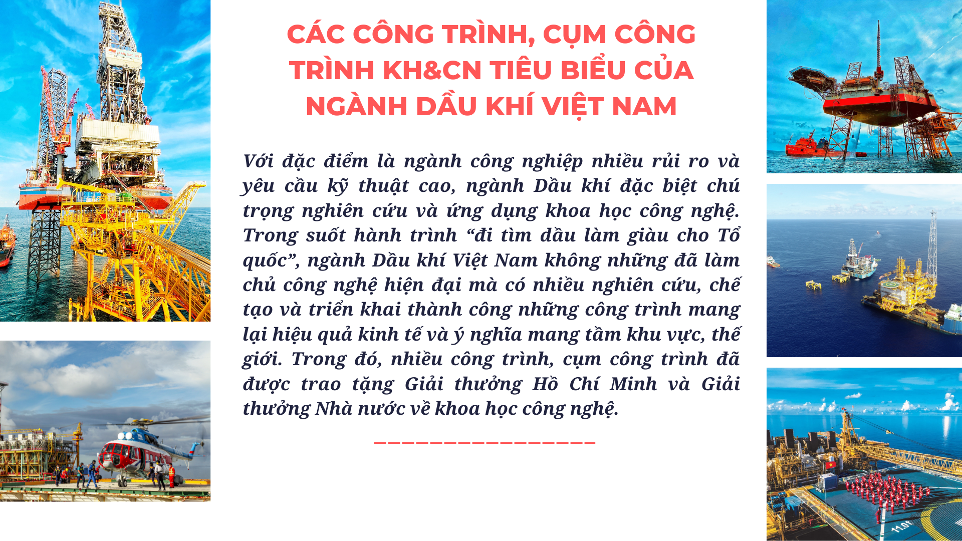 [Magazine] Các công trình tiêu biểu của ngành Dầu khí được trao tặng Giải thưởng Hồ Chí Minh và Giải thưởng Nhà nước về KHCN”