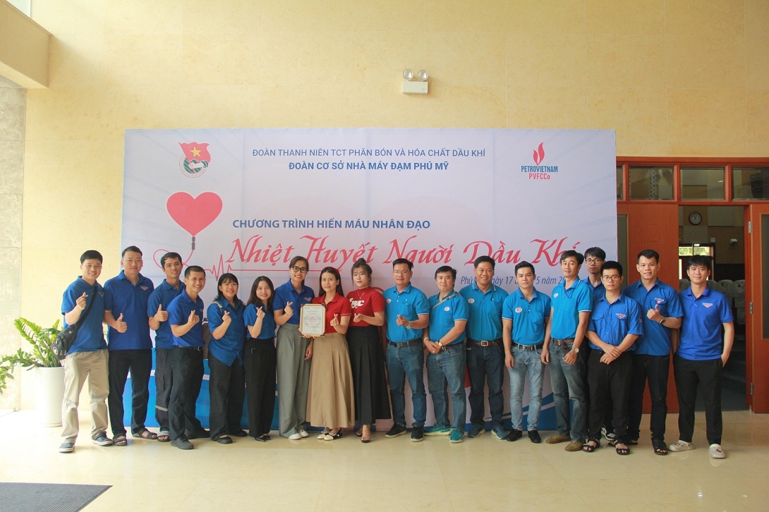 Đoàn thanh niên Nhà máy Đạm Phú Mỹ tổ chức hiến máu nhân đạo Đoàn Thanh niên Nhà máy Đạm Phú Mỹ tổ chức hiến máu nhân đạo