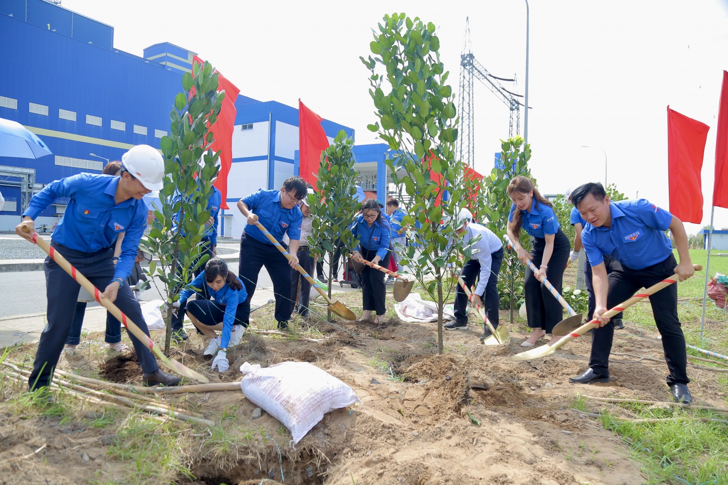 Tuổi trẻ Dầu khí trồng cây phủ xanh Nhà máy Nhiệt điện Sông Hậu 1 Tuổi trẻ Dầu khí trồng cây phủ xanh Nhà máy Nhiệt điện Sông Hậu 1