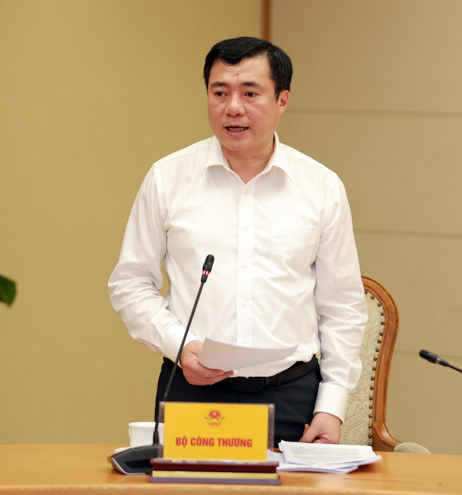 Thứ trưởng Bộ Công Thương Nguyễn Sinh Nhật Tân phát biểu tại cuộc họp Thứ trưởng Bộ Công Thương Nguyễn Sinh Nhật Tân phát biểu tại cuộc họp