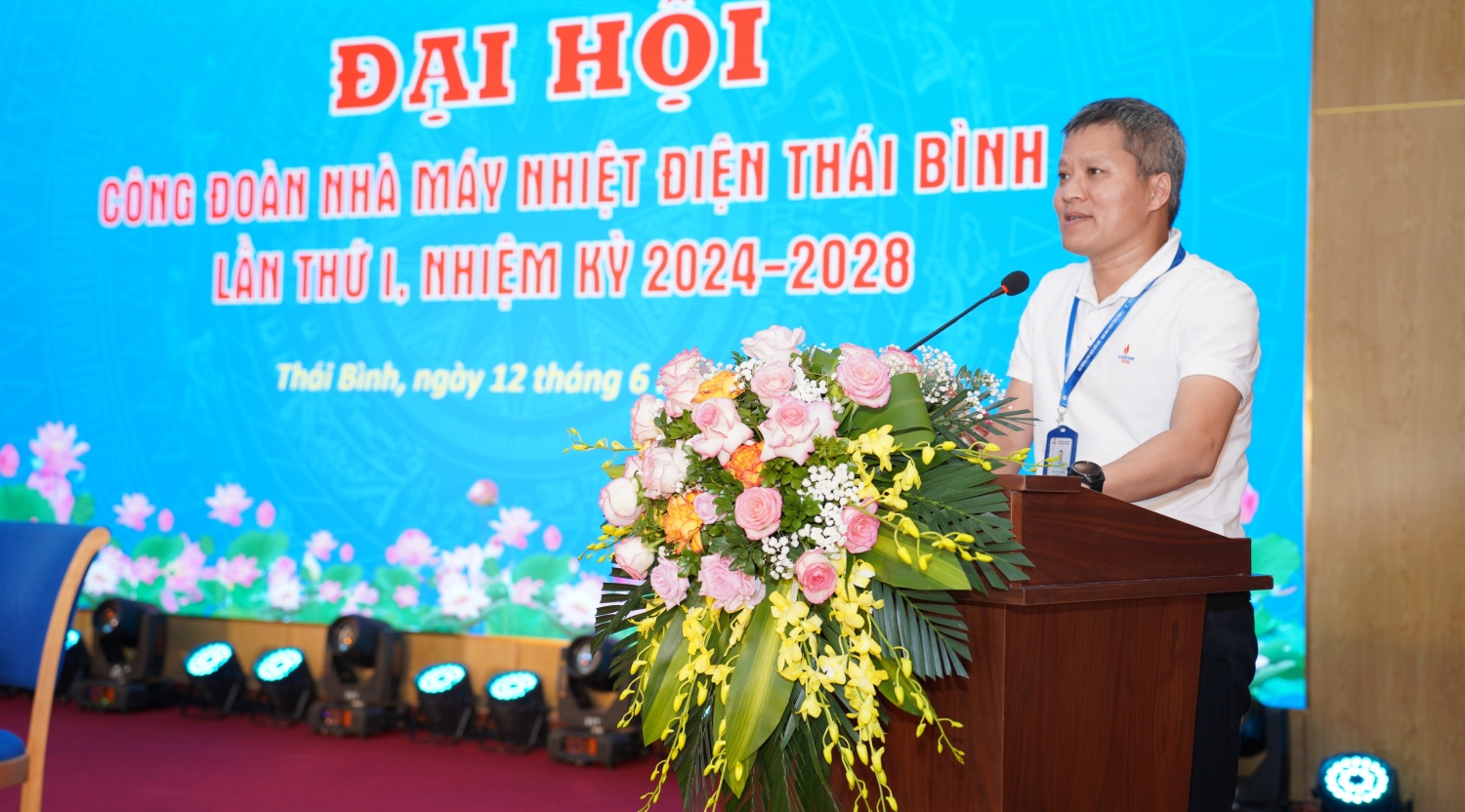Công đoàn Nhà máy Nhiệt điện Thái bình 2 tổ chức thành công Đại hội lần thứ nhất, nhiệm kỳ 2024 - 2028 Công đoàn Nhà máy Nhiệt điện Thái bình 2 tổ chức thành công Đại hội lần thứ nhất, nhiệm kỳ 2024 - 2028