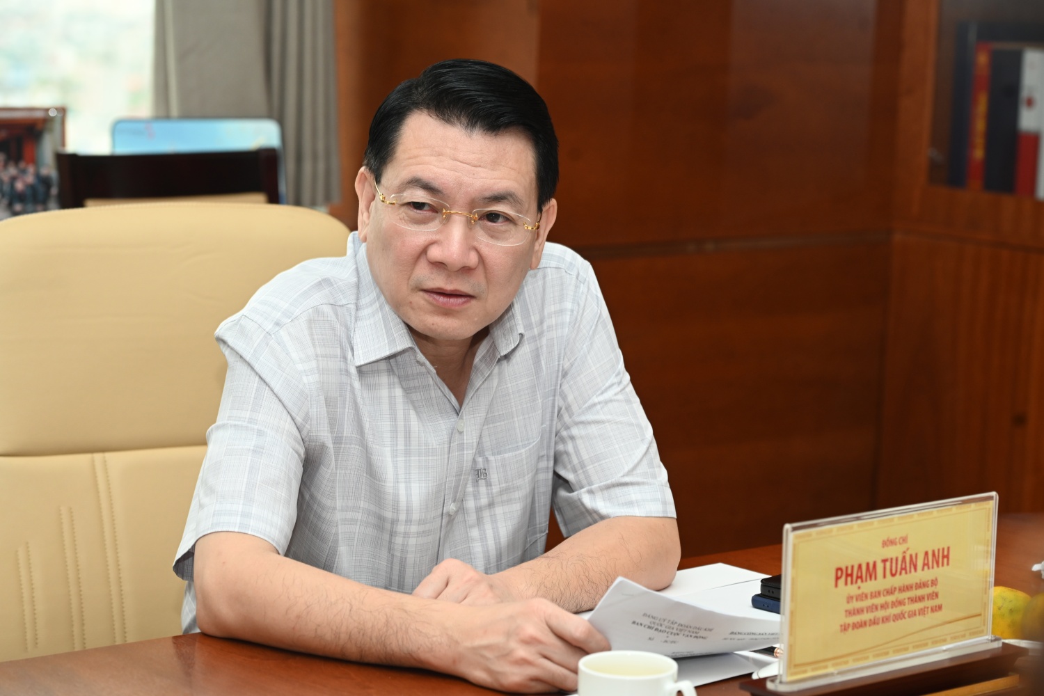 đồng chí Phạm Tuấn Anh – Thành viên HĐTV Tập đoàn phát biểu Petrovietnam thực hiện vận động “Người Việt Nam ưu tiên dùng hàng Việt Nam”