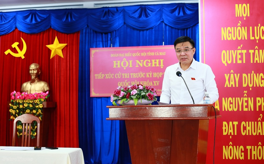 Đồng chí Lê Mạnh Hùng tiếp xúc cử tri xã Nguyễn Phích trước Kỳ họp thứ 8, Quốc hội khóa XV