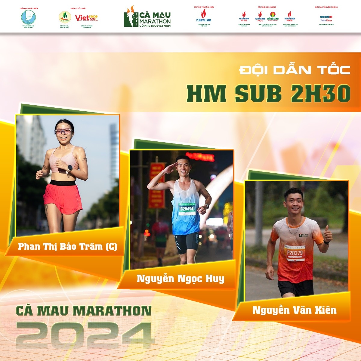 Đội ngũ người dẫn tốc tại giải Marathon - Cà Mau 2024 Cúp Petrovietnam Đội ngũ người dẫn tốc tại giải Marathon - Cà Mau 2024 Cúp Petrovietnam