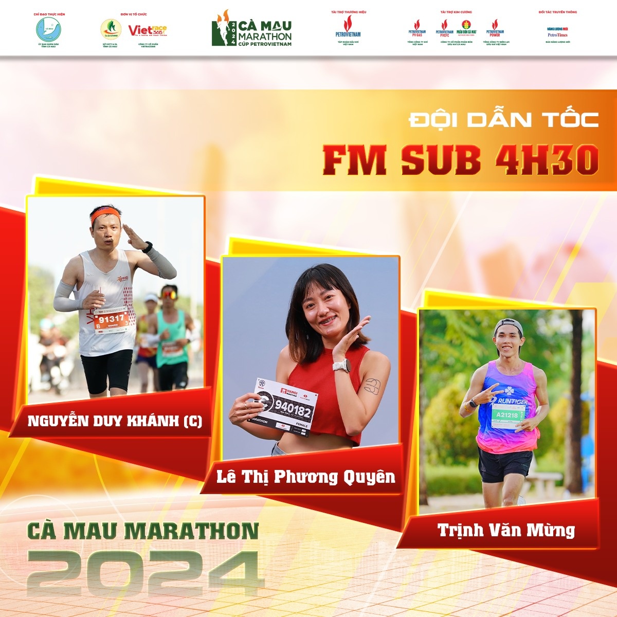Đội ngũ người dẫn tốc tại giải Marathon - Cà Mau 2024 Cúp Petrovietnam Đội ngũ người dẫn tốc tại giải Marathon - Cà Mau 2024 Cúp Petrovietnam