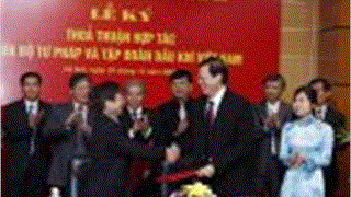 Bộ Tư pháp và Tập đoàn Dầu khí Việt Nam ký thỏa thuận hợp tác